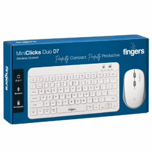 FINGERS MiniClicks Duo D7 Wireless Deskset – Classic White