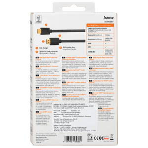 Hama High-Speed HDMI Cable 5m 00205007 4K Ethernet retail packaging (2) Hama High-Speed HDMI Cable 5m 00205007 4K Ethernet retail packaging