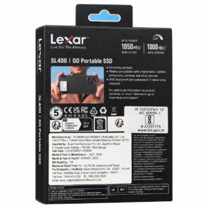 Lexar SL400 GO SSD Back Packaging Lexar Professional Go Portable SSD SL400